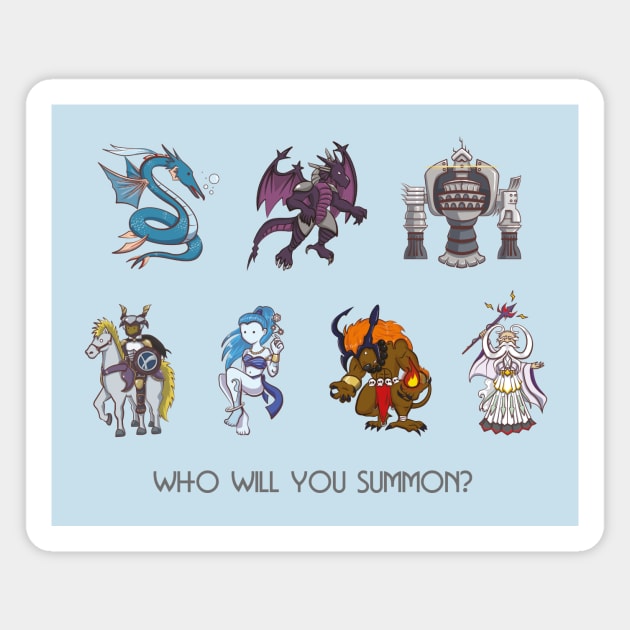 Final Fantasy Summons Magnet by LittleBearArt